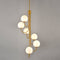 Modern Gold Chandelier Spiral Glass Globe Chandelier